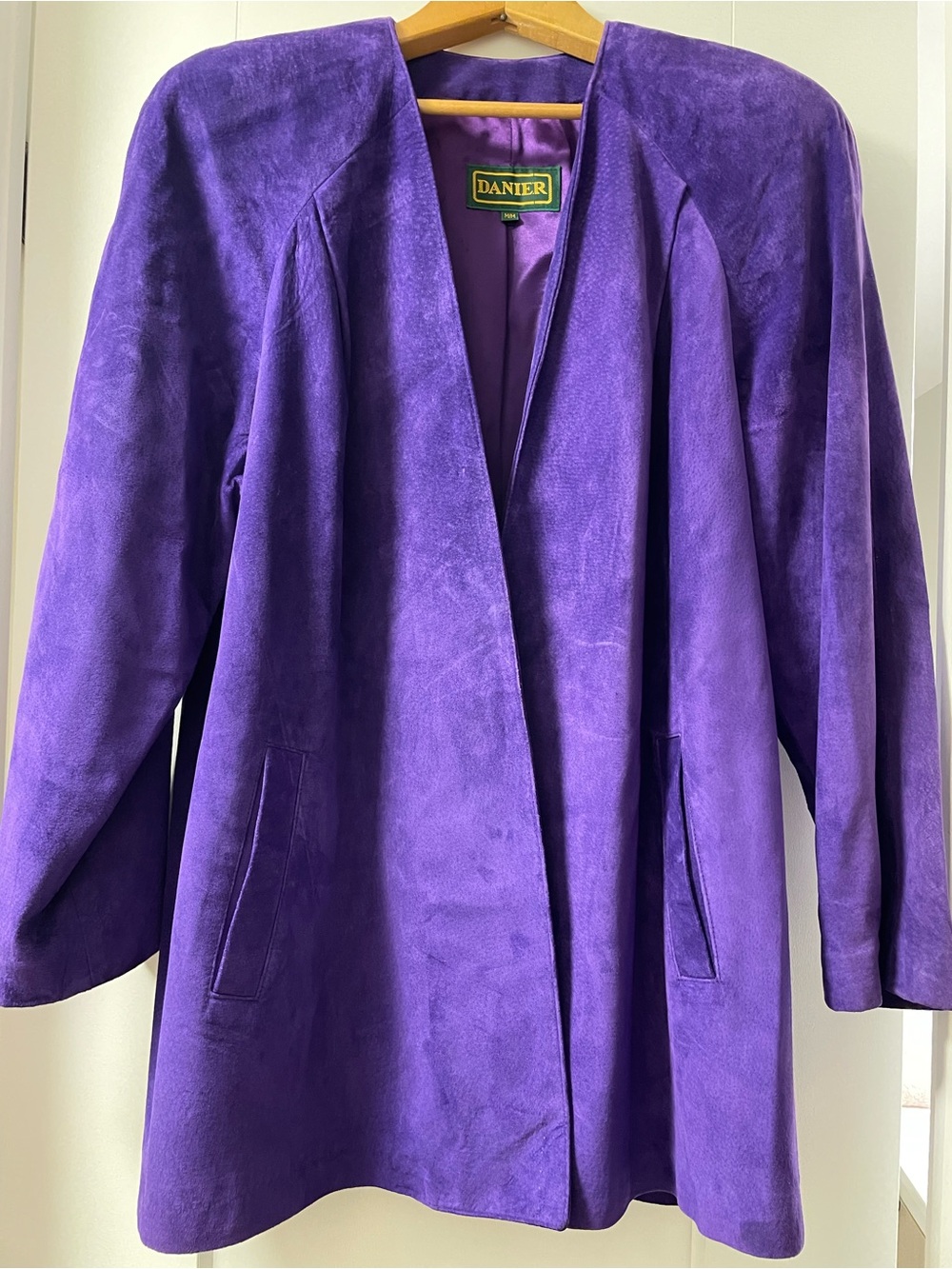 Danier Purple Suede Open-Front Women's Jacket